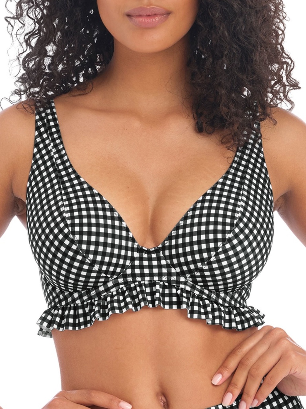 NEW Freya Check In High Apex Underwire Bikini Swim Top 201913 Monochrome Print